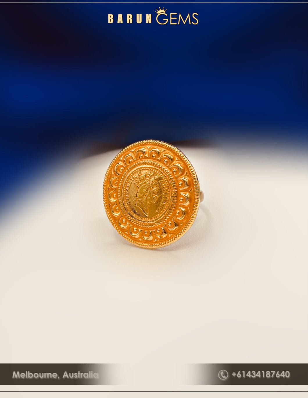 Adjustable Gold Coin Ring