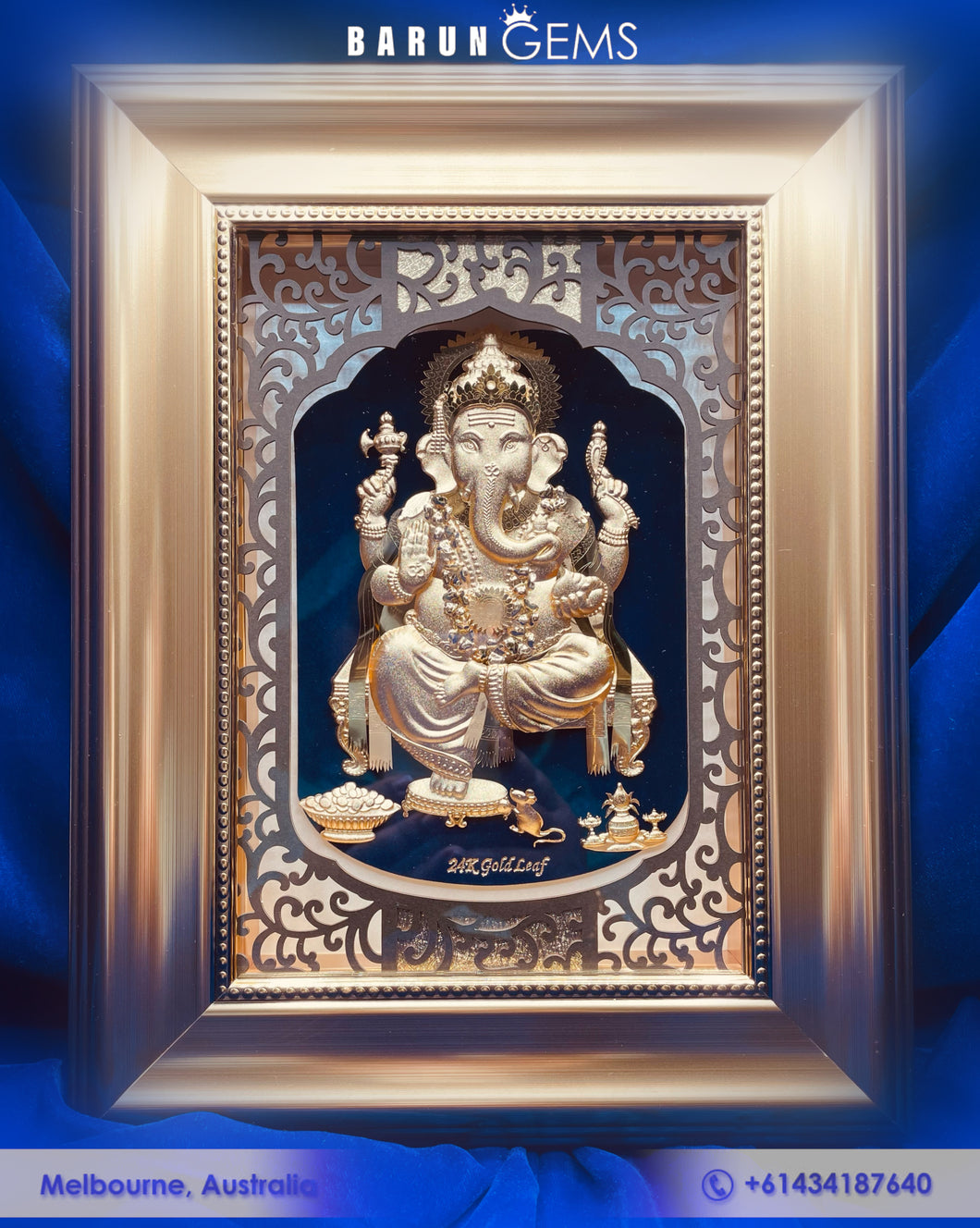 24k Gold Ganesh Murti Frame