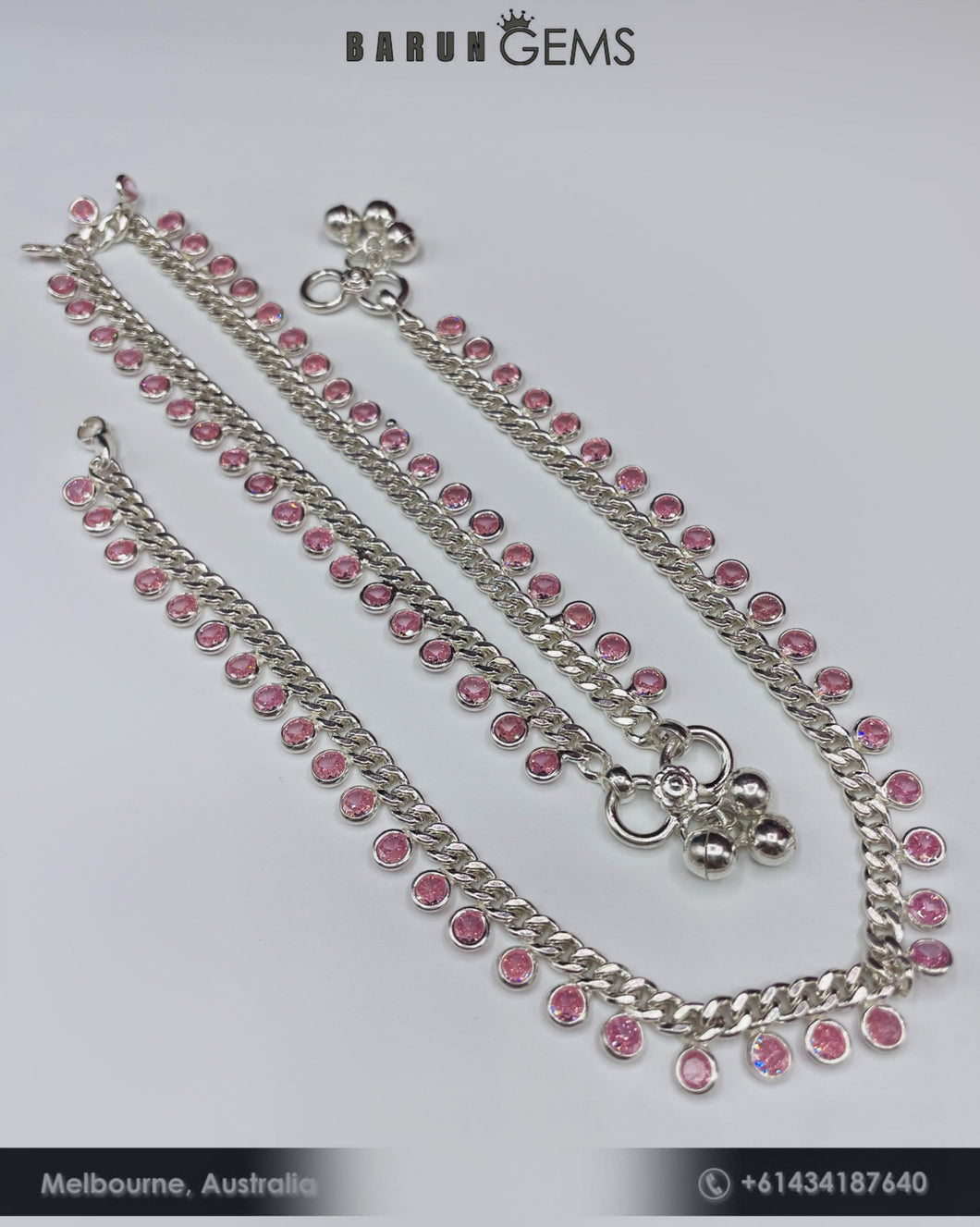 Pink Stone Beads Anklets(Toddler)