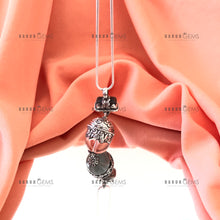 Load image into Gallery viewer, Individually Hand-crafted Silver Crystal Ball &amp; Labradorite Atop Pendant on Silver Necklace.
