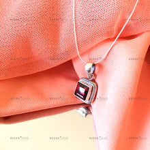 Load image into Gallery viewer, Individually Hand-crafted Silver Garnet Gemstone Pendant Necklace.
