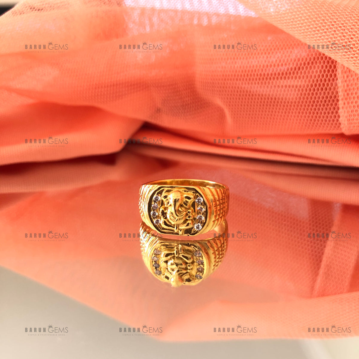 22K Ganesh Ring – Barun Gems