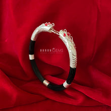 Load image into Gallery viewer, Silver Hatti-ko-Puchar Bracelet (red eyes)
