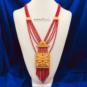 Red Crystal Beads Haar