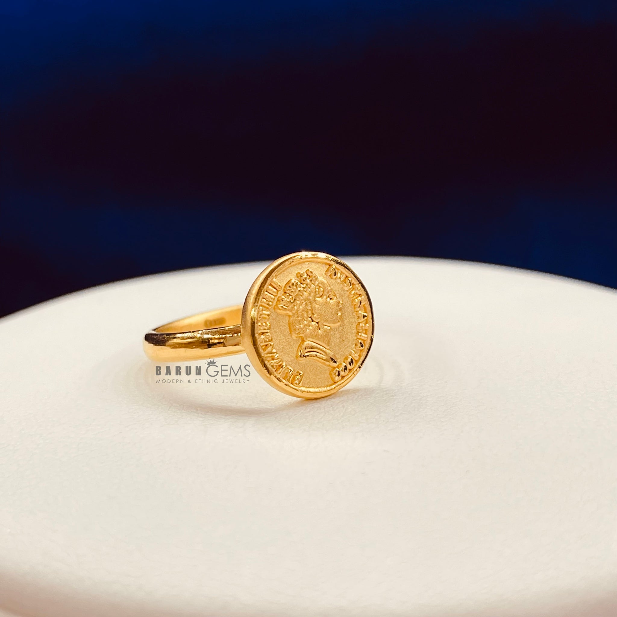 24K Gold 1989 Panda Coin Ring in 14k Yellow Gold Rope Designed Bezel M –  The Castle Jewelry