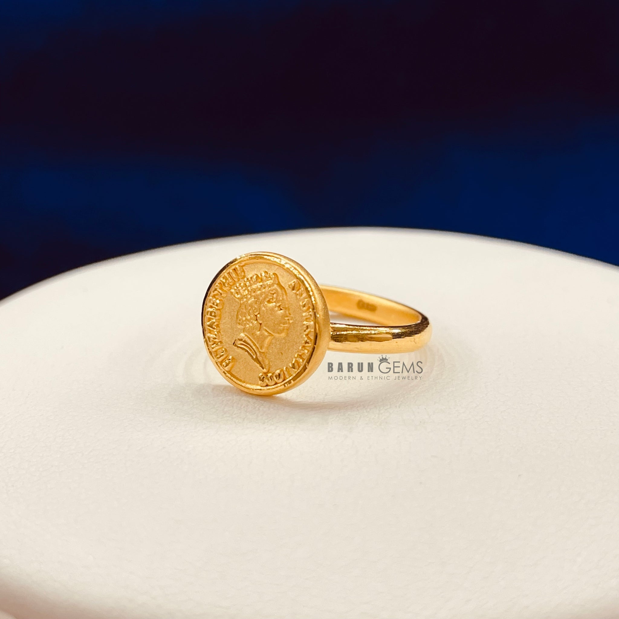 Buy Silver Kuber Gold Plated Coin Ring Online - Unniyarcha