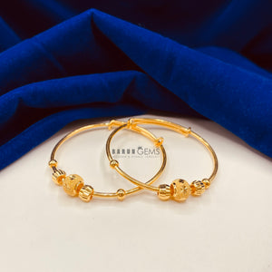 Gold Bangles with Beads (Baby/Toddler)